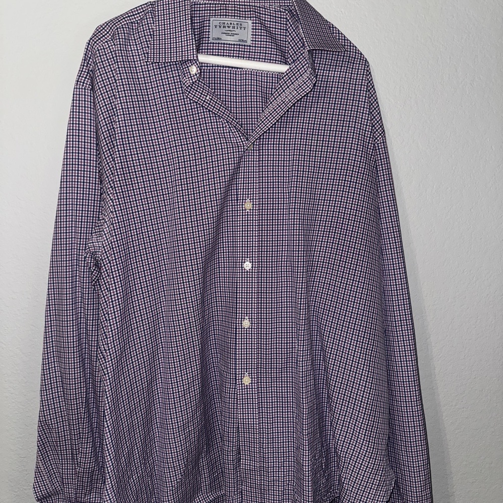 Charles Tyrwhitt Purple Checkered Dress Shirt